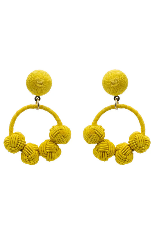 Narratives The Line Cotton Woven Knot Small Hoop Earrings